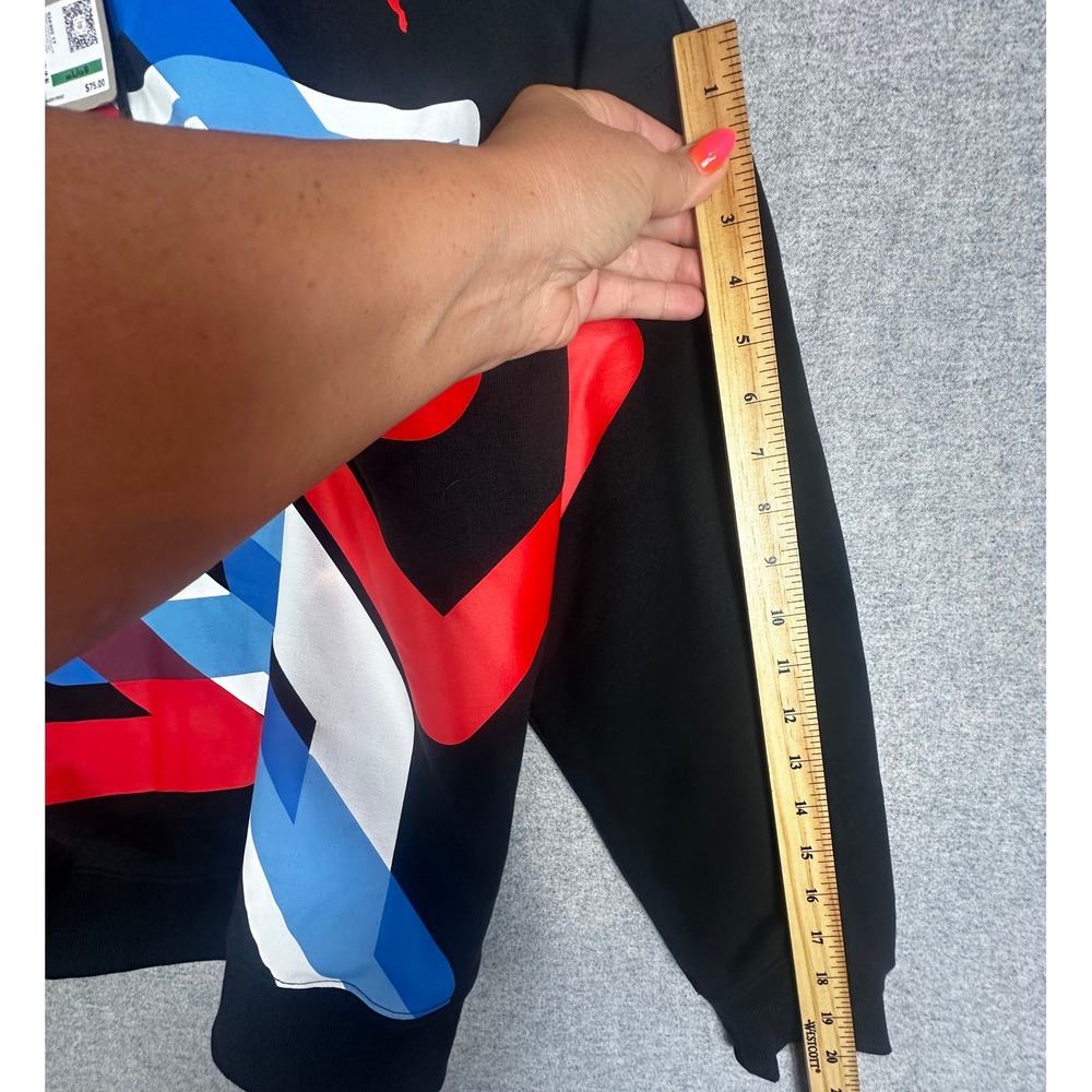New Puma Olympic Village Graphic Hoodie Large Black Red Blue USA Sweatshirt - Picture 9 of 10
